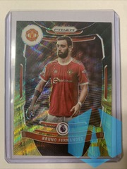 2021-22 Panini Prizm Premier League Green Yellow Wave #279 Bruno Fernandes